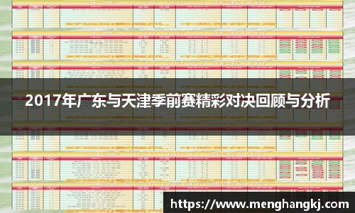 2017年广东与天津季前赛精彩对决回顾与分析